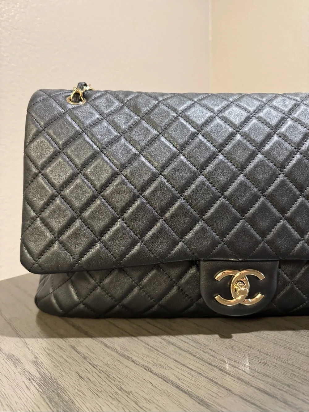 CHANEL XL Lambskin Black Gold Hardware